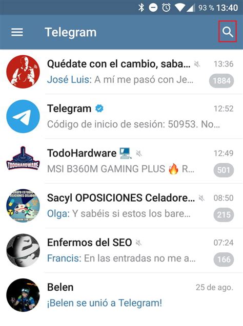 Canales de Telegram.